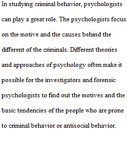 Criminal psychology Paper Draft